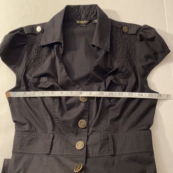 Vintage Y2K Guess Black button down tunic / dress - Picture 6 of 13